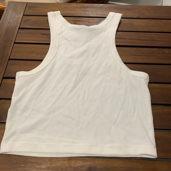NWT Off White Cream Ribbed Racerback Ribbed Tank - Picture 4 of 8
